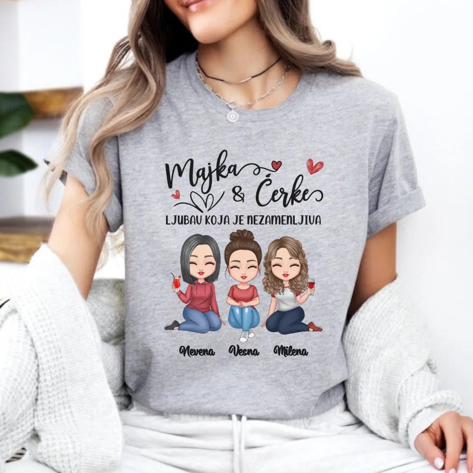Personalizovana majica sa natpisom – Majka i ćerke