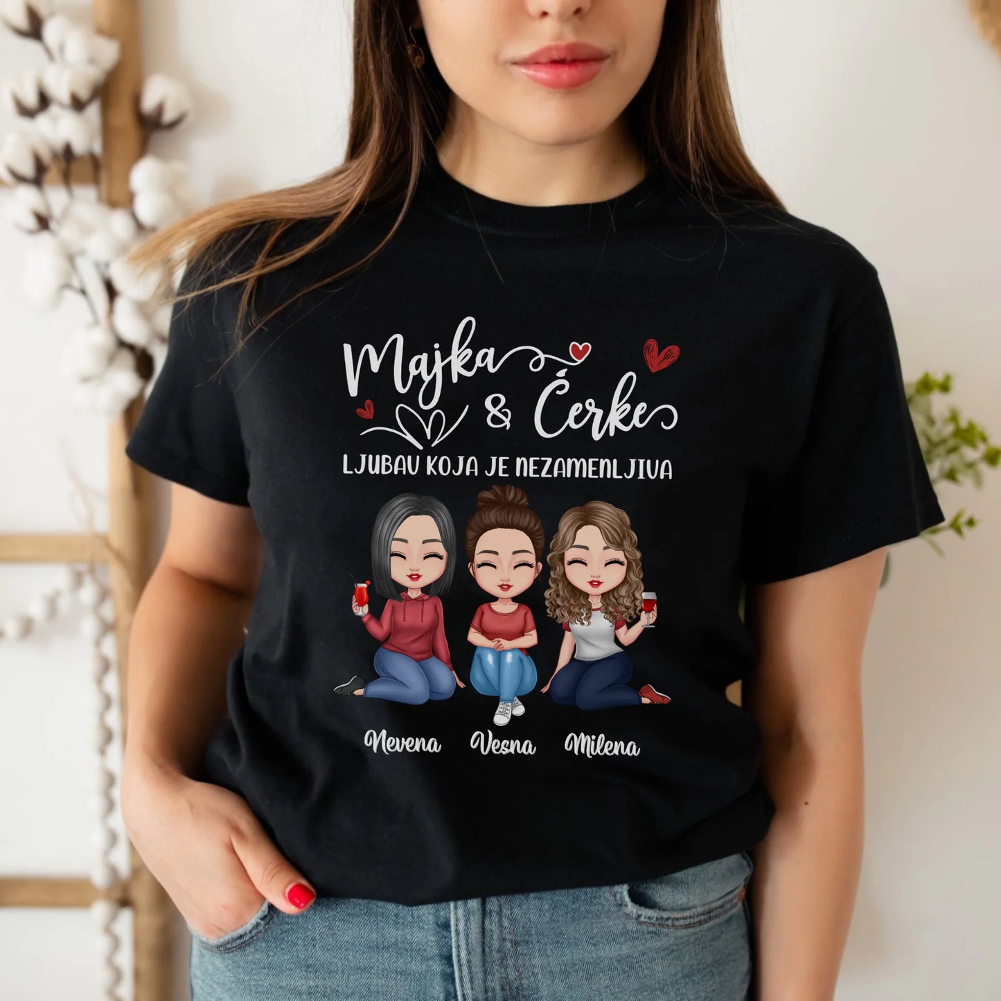 Personalizovana majica sa natpisom – Majka i ćerke