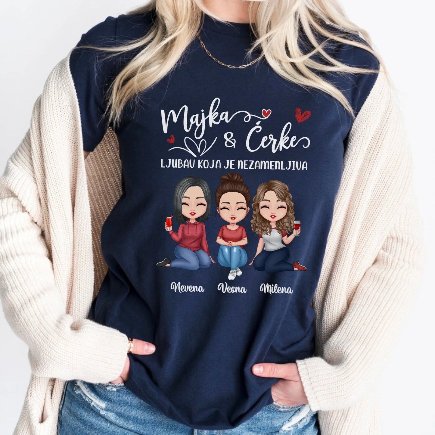 Personalizovana majica sa natpisom – Majka i ćerke
