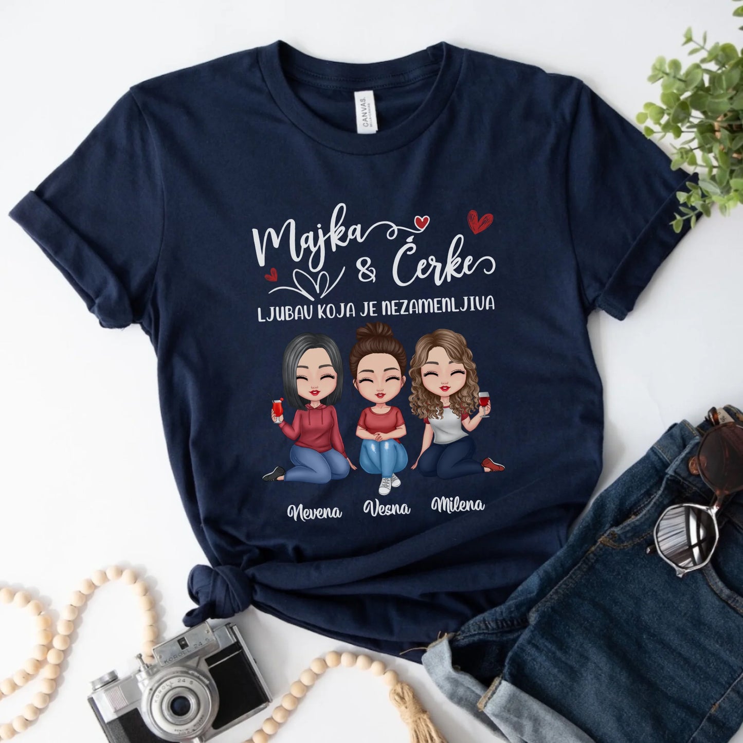 Personalizovana majica sa natpisom – Majka i ćerke