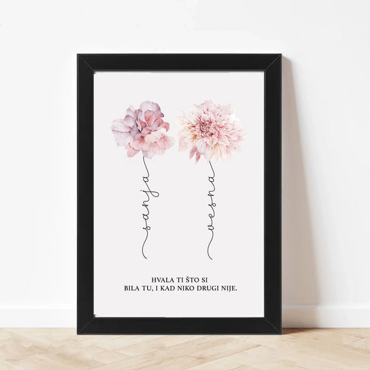 Cvetovi Prijateljstva - Uramljen Poster