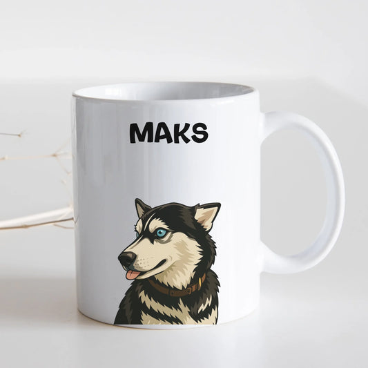 Vaš ljubimac u zabavnom crtanom stilu sa imenom - Šoljica