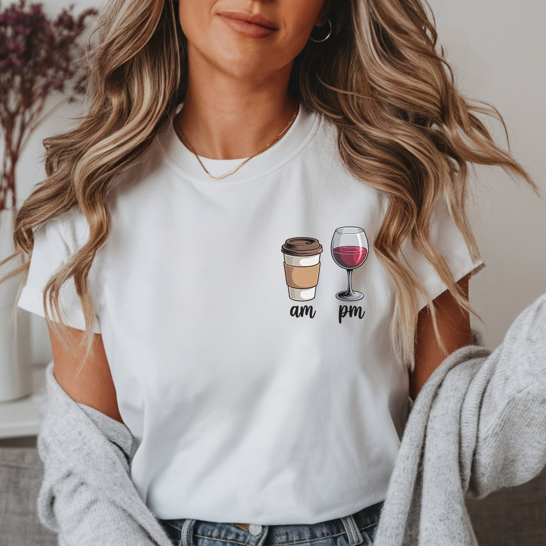 Am- coffee - Pm-wine - Majica
