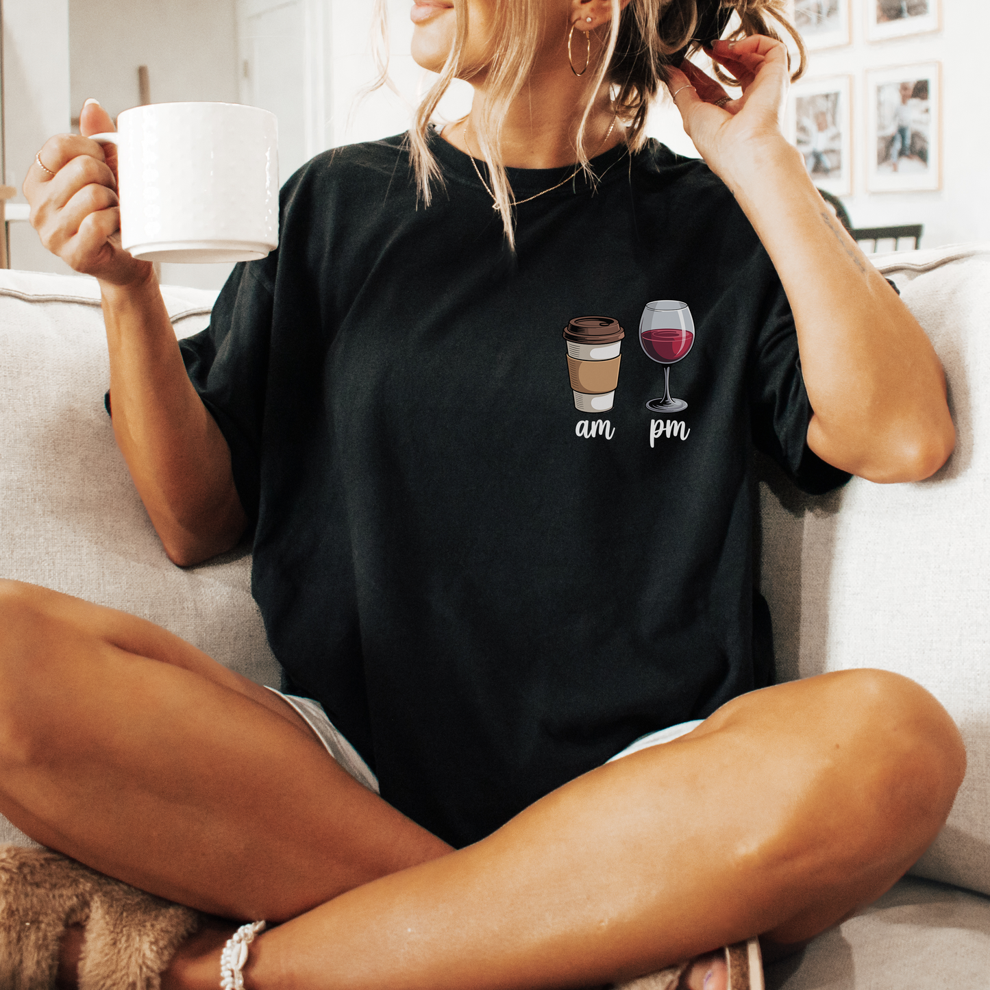 Am- coffee - Pm-wine - Majica