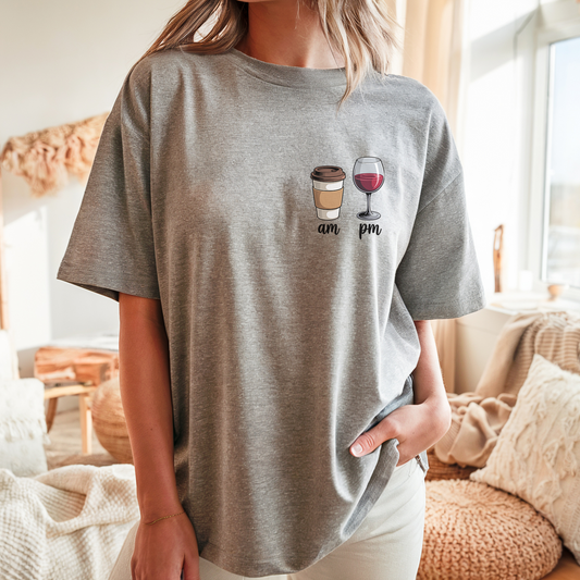 Am- coffee - Pm-wine - Majica