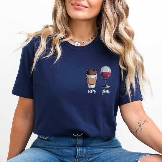 Am- coffee - Pm-wine - Majica