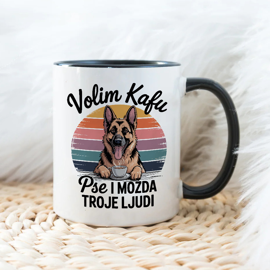 Volim Kafu i Pse (Ovčar) - Šoljica