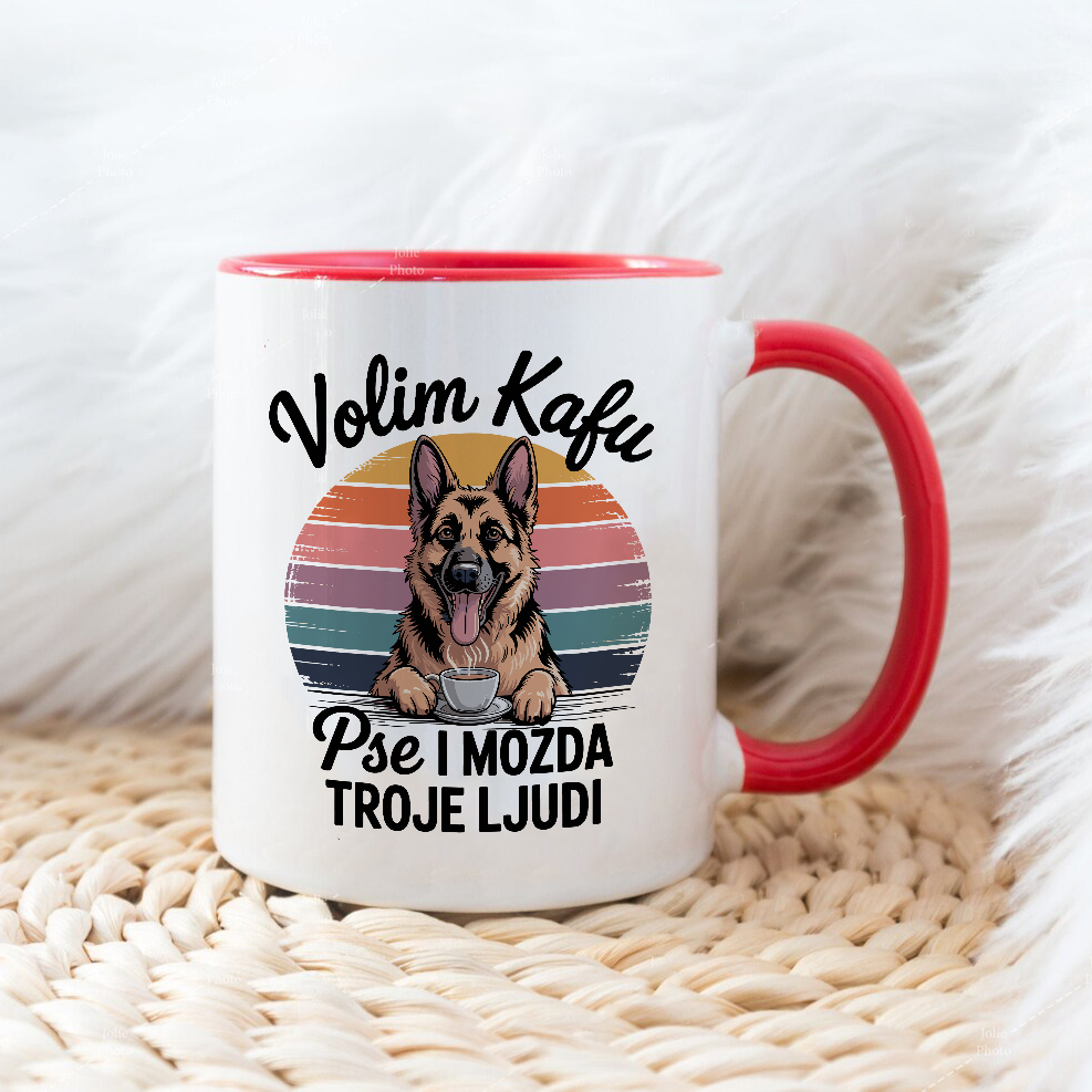 Volim Kafu i Pse (Ovčar) - Šoljica