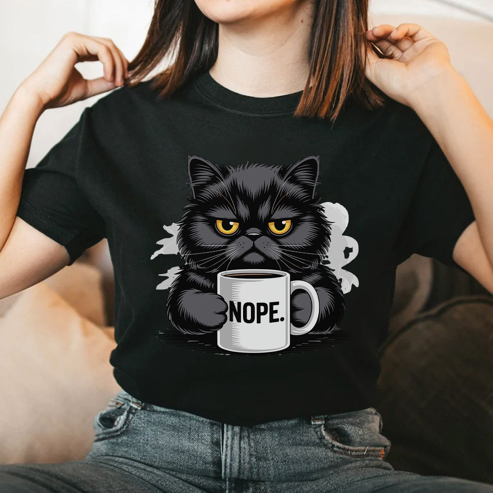 black cat nope - Majica