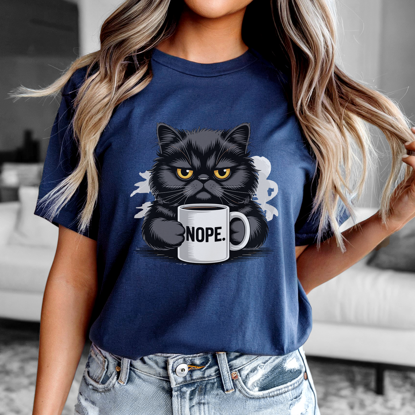 black cat nope - Majica