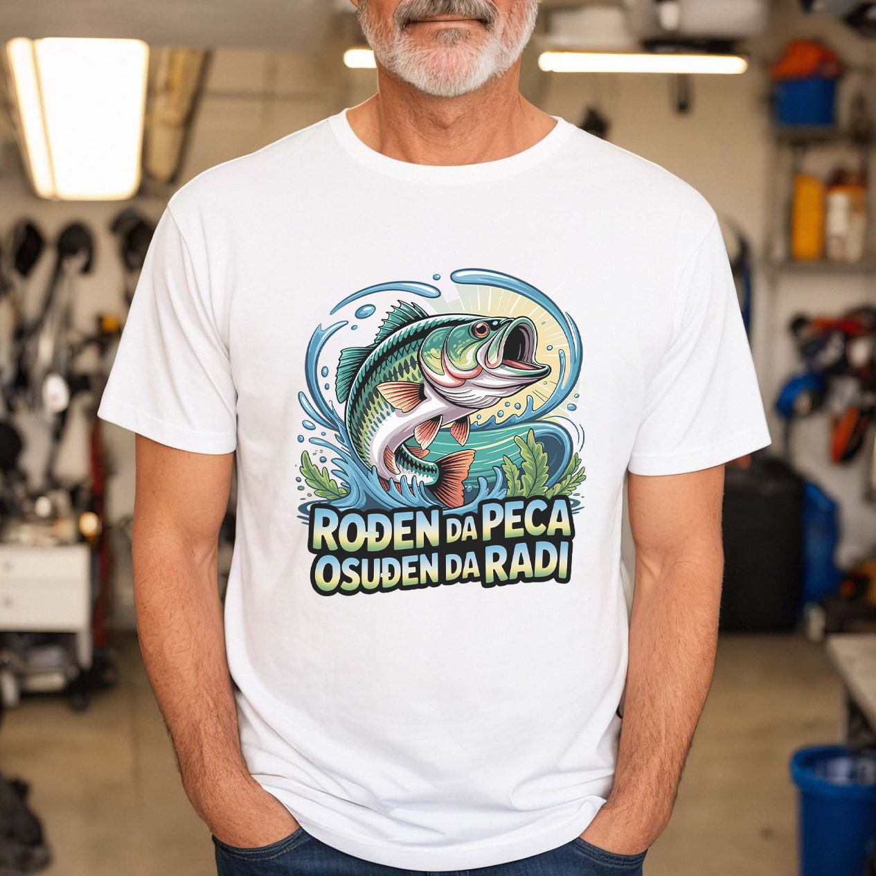 Rođen da peca, osuđen da radi - Majica