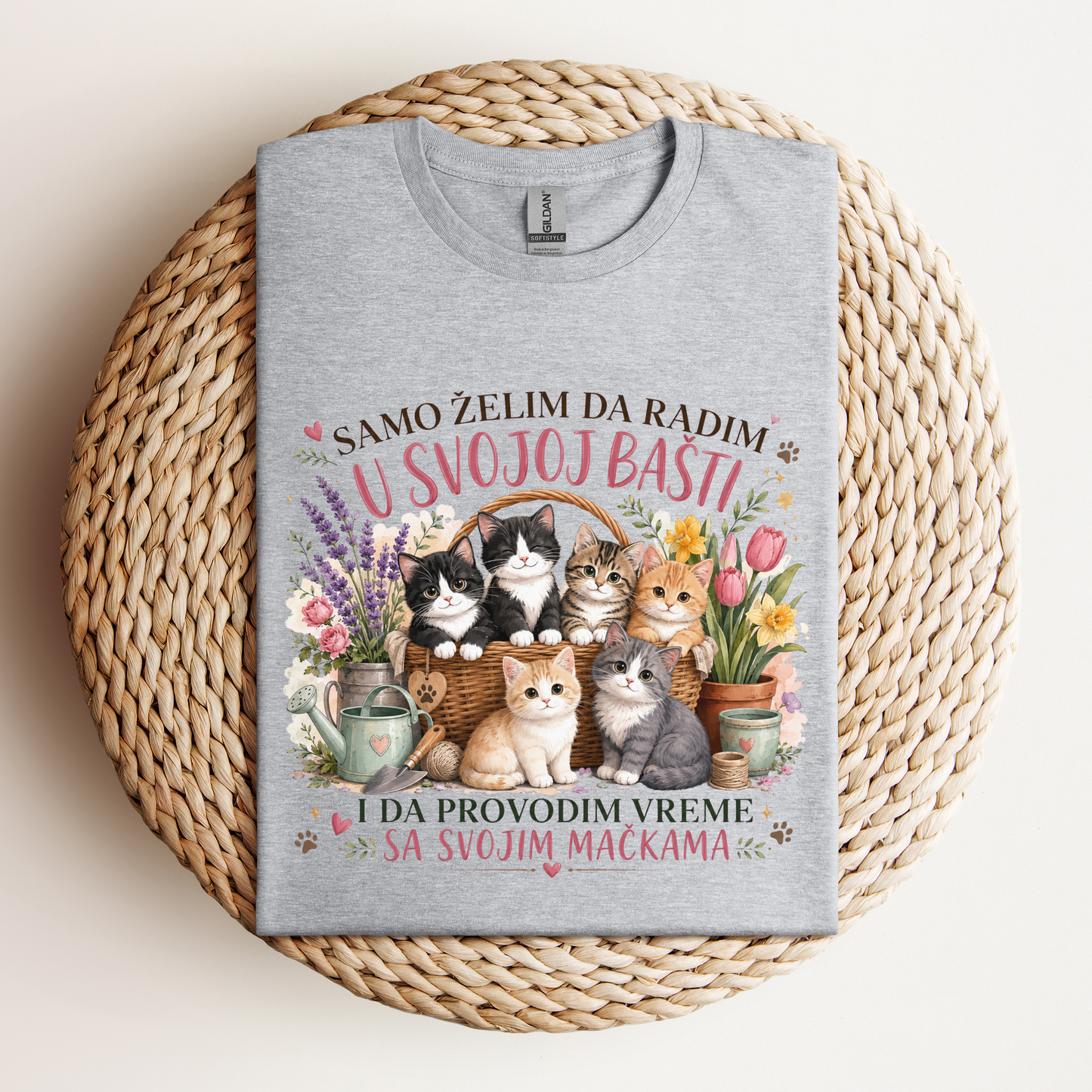 Samo želim da radim u Bašti - Mačka - Majica