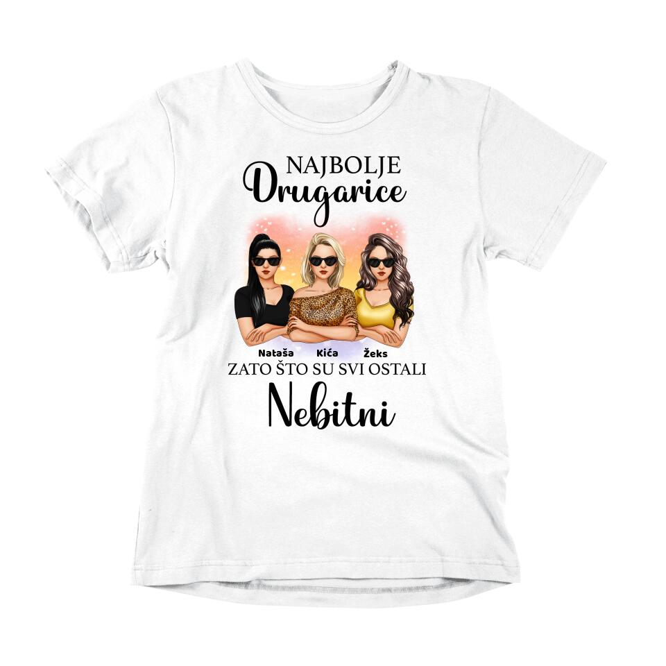 3 Najbolje Drugarice majica (bela)