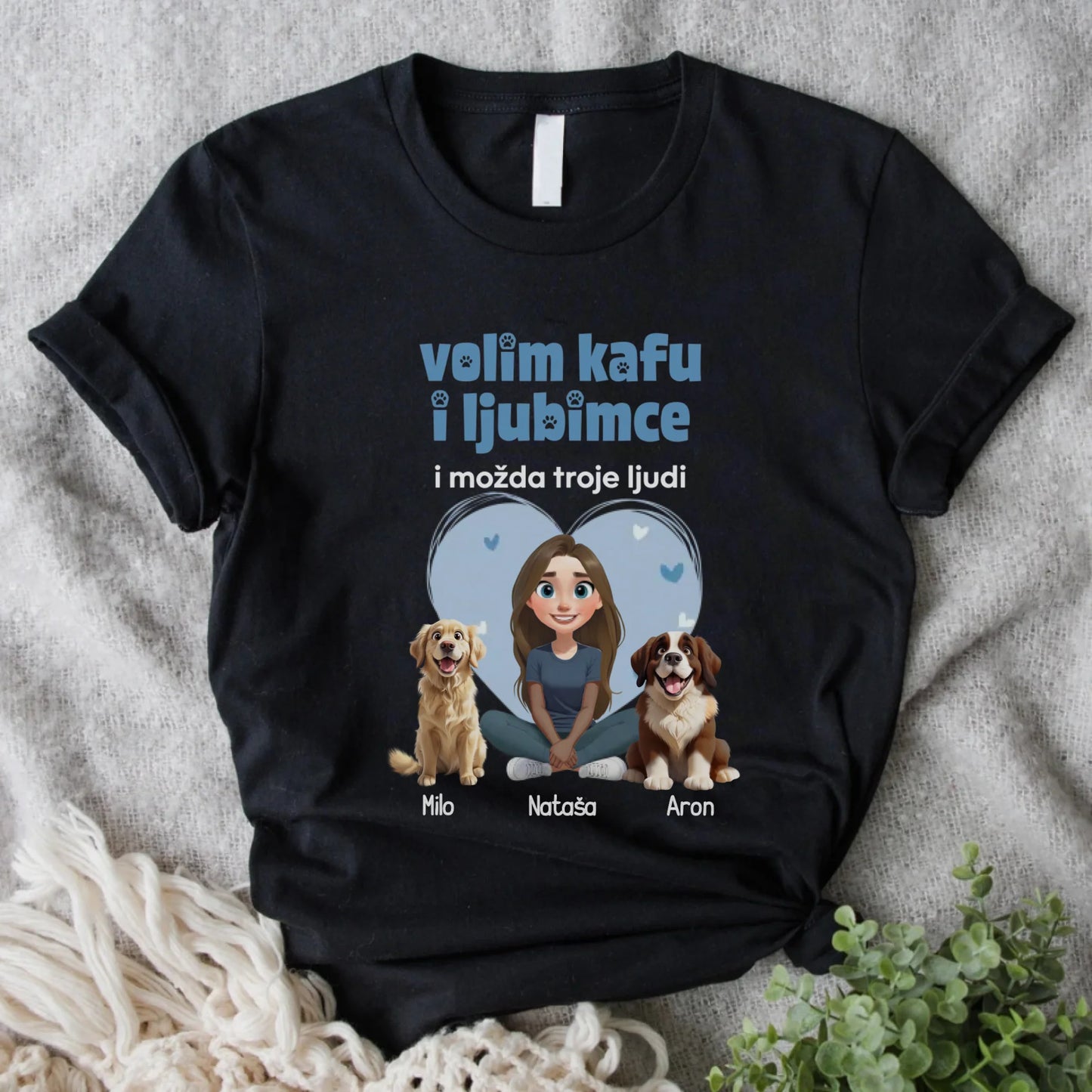 Volim kafu i ljubimce i možda troje ljudi - Majica