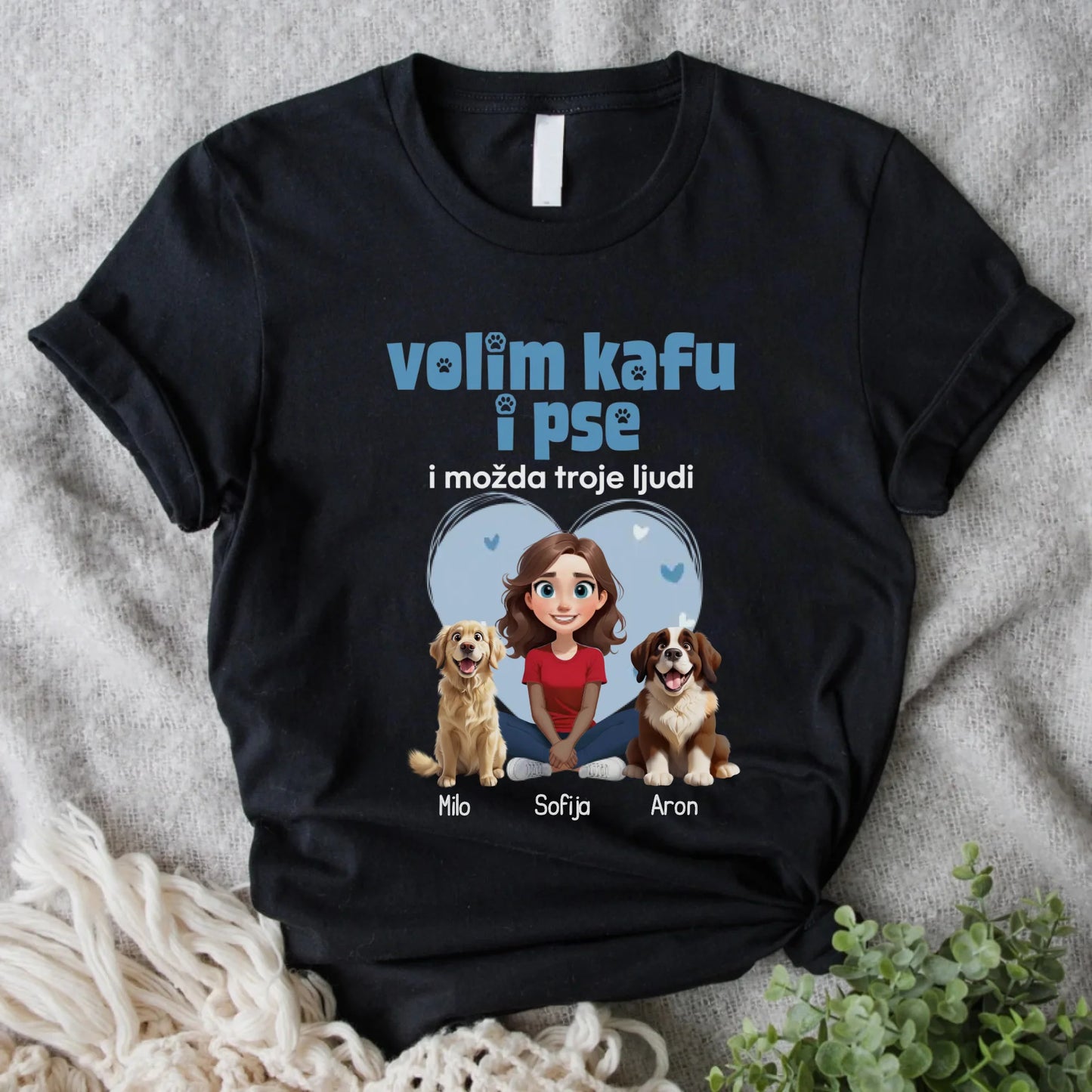 Volim kafu i pse i mozda troje ljudi - Majica