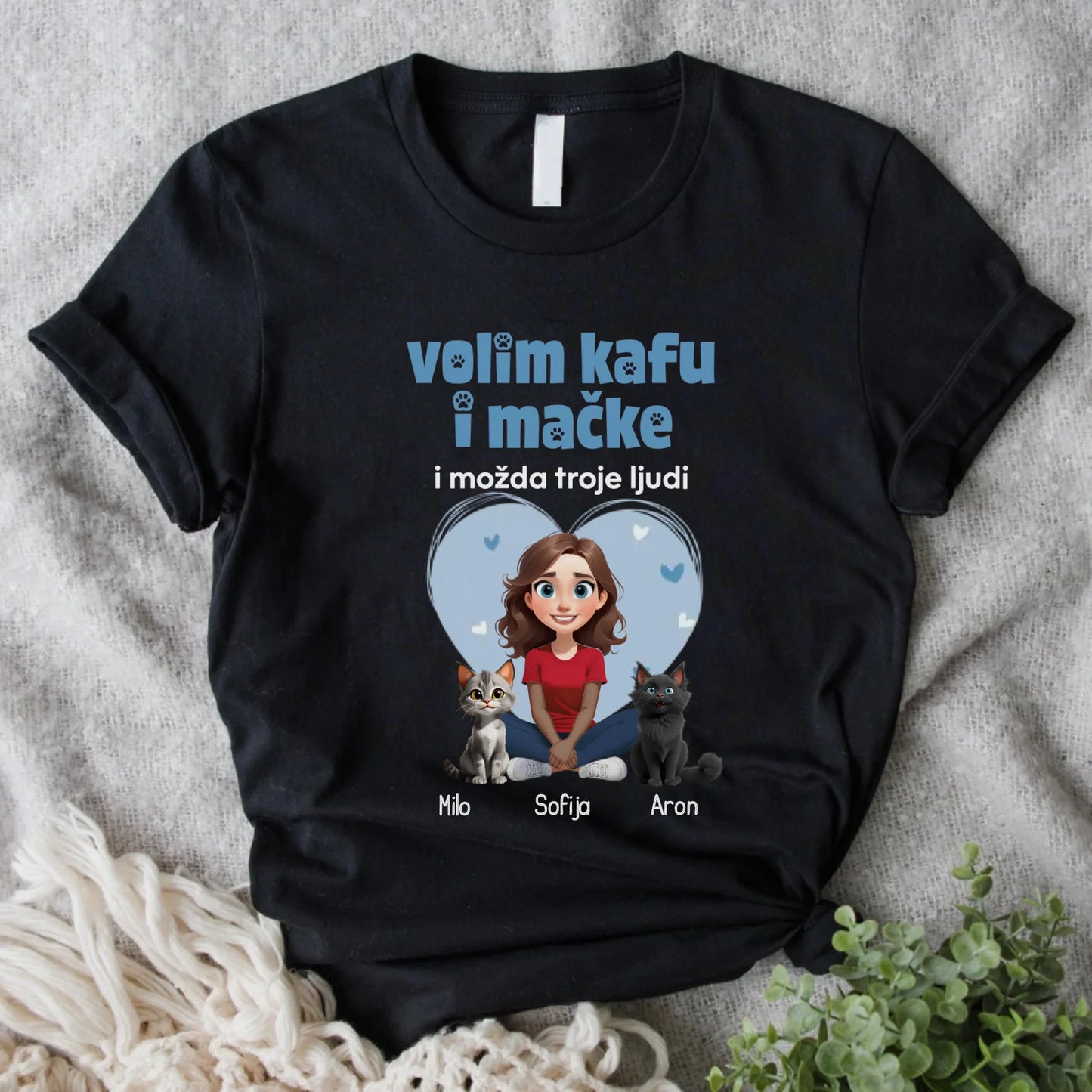 Volim kafu i mačke i mozda troje ljudi - Majica