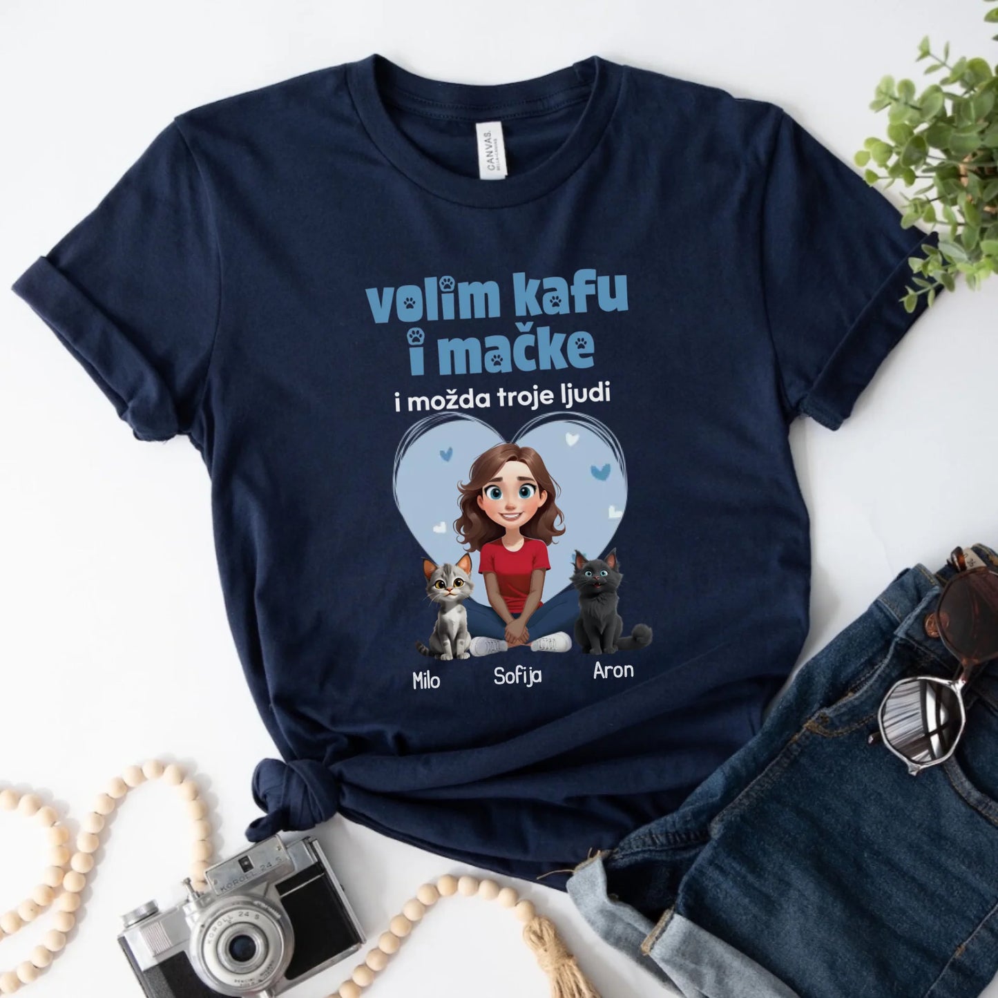 Volim kafu i mačke i mozda troje ljudi - Majica
