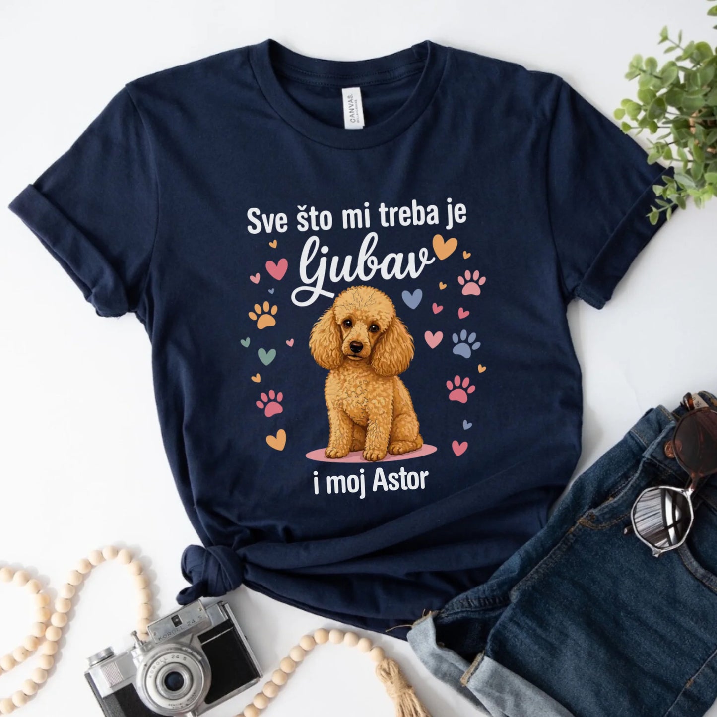 Sve što mi treba je ljubav - Majica (Unesite sliku vašeg ljubimca i njegovo ime)
