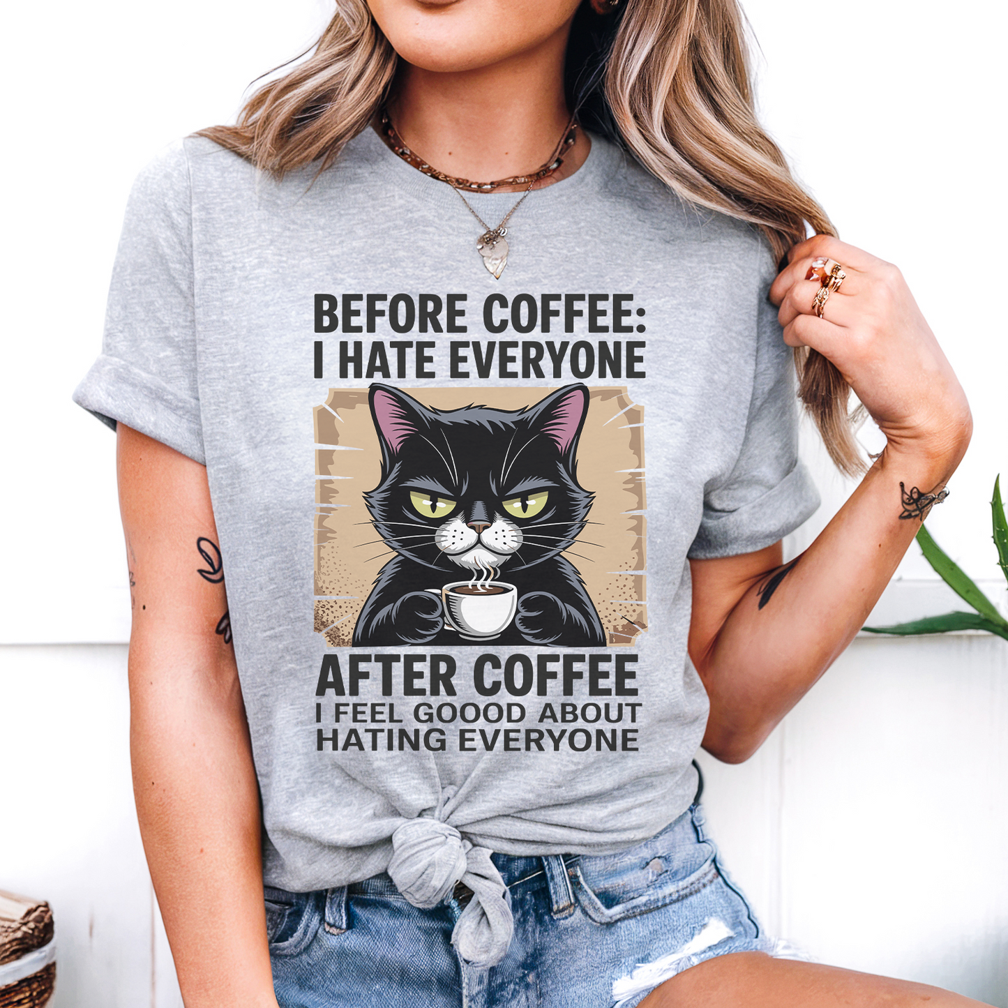 Before coffee i hate everyone - Majica
