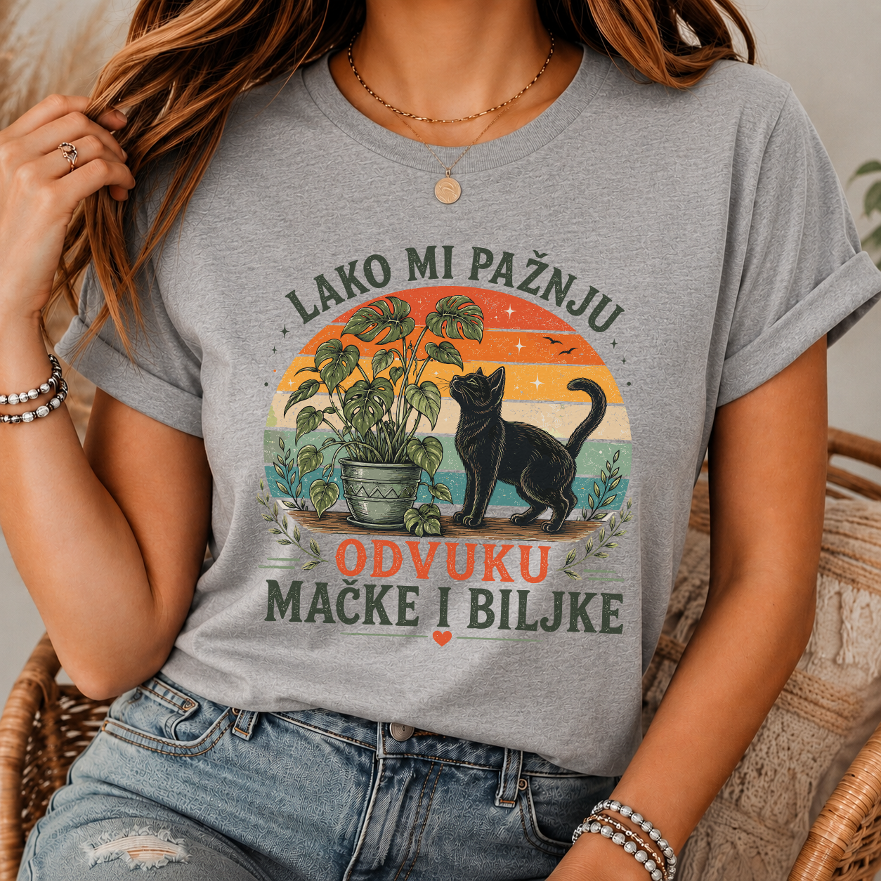 Lako mi pažnju odvuku Mačke i Biljke - Majica
