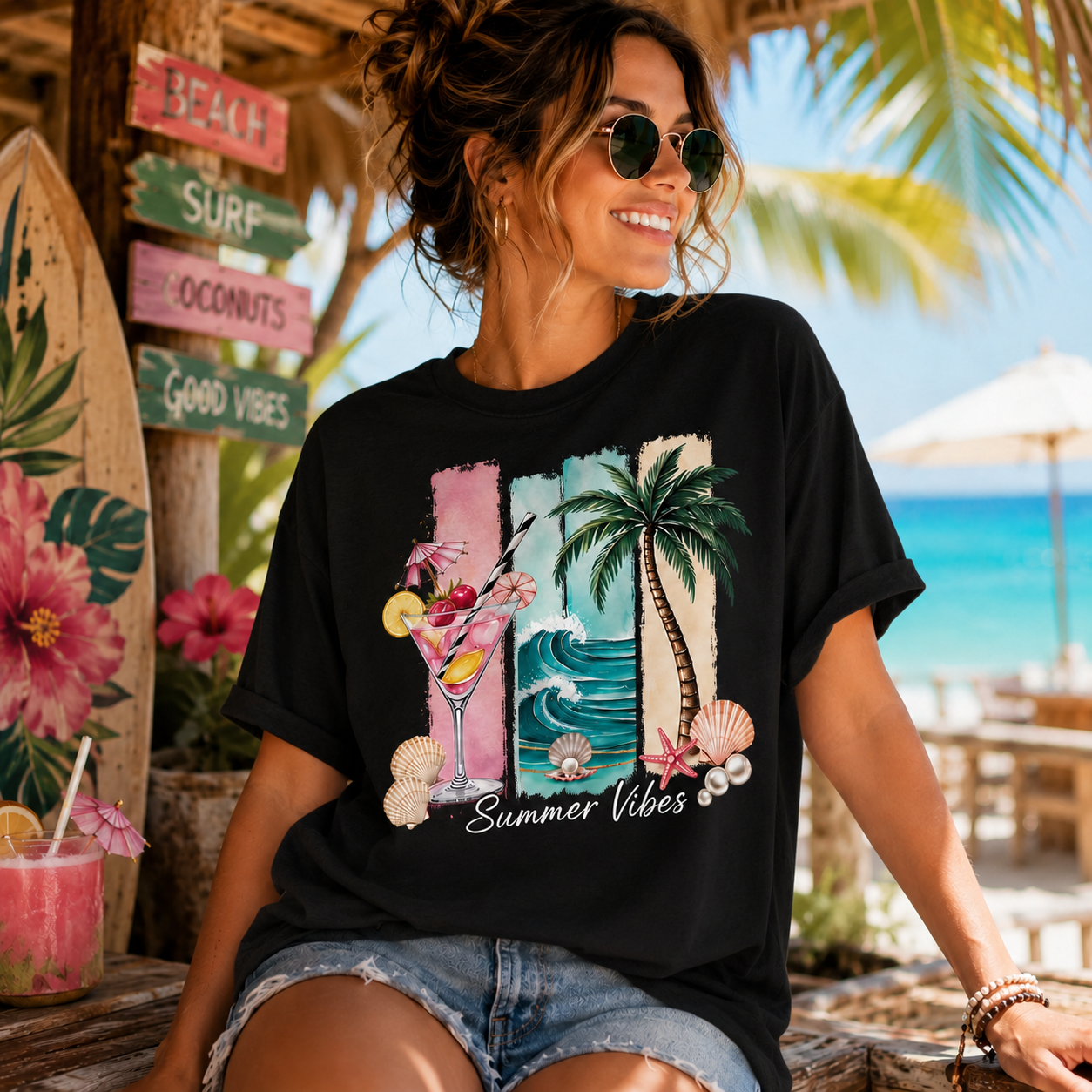 Summer Vibes – Tropical Cocktail - Majica