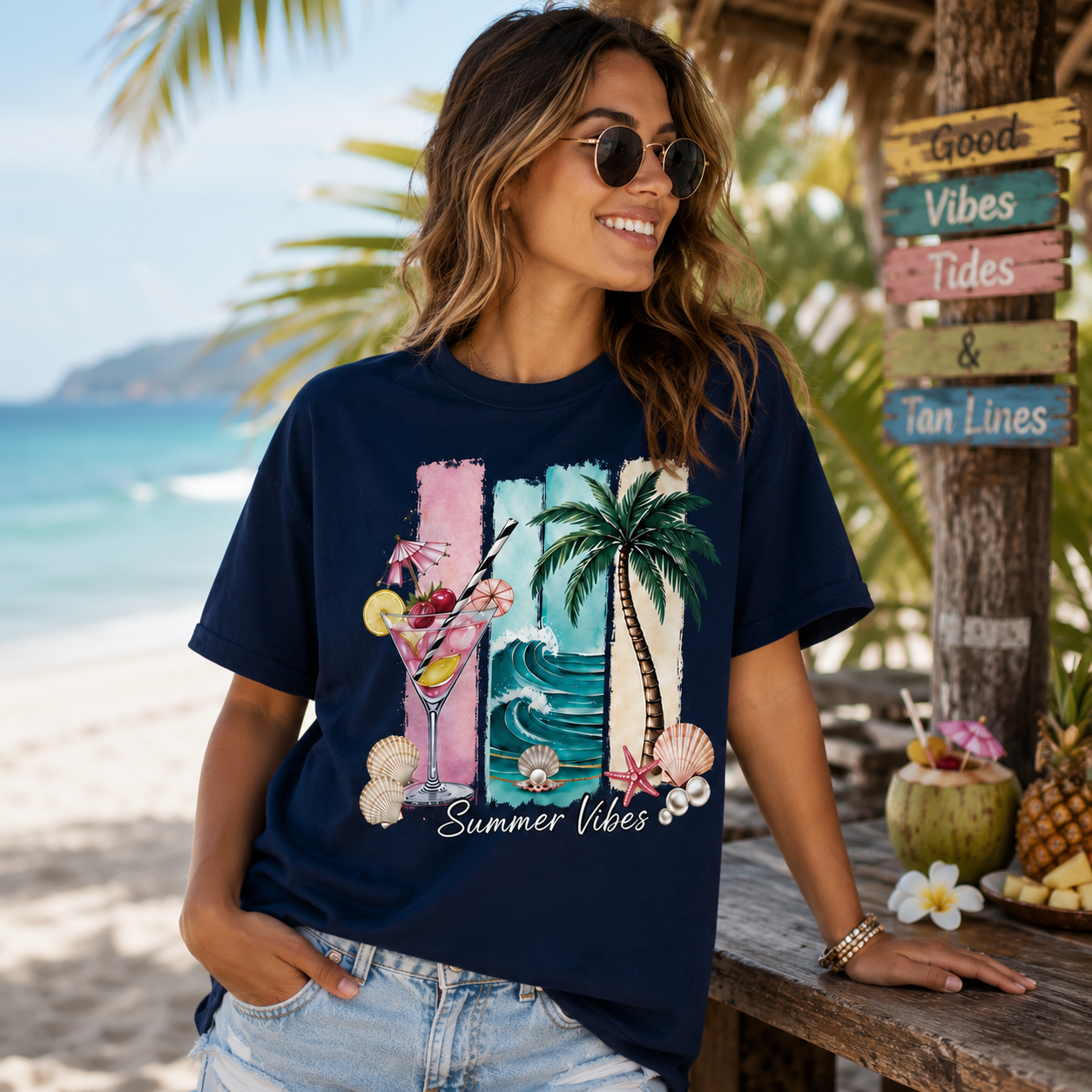 Summer Vibes – Tropical Cocktail - Majica