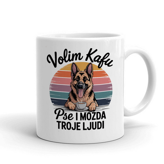 Volim Kafu i Pse (Ovčar) - Šoljica