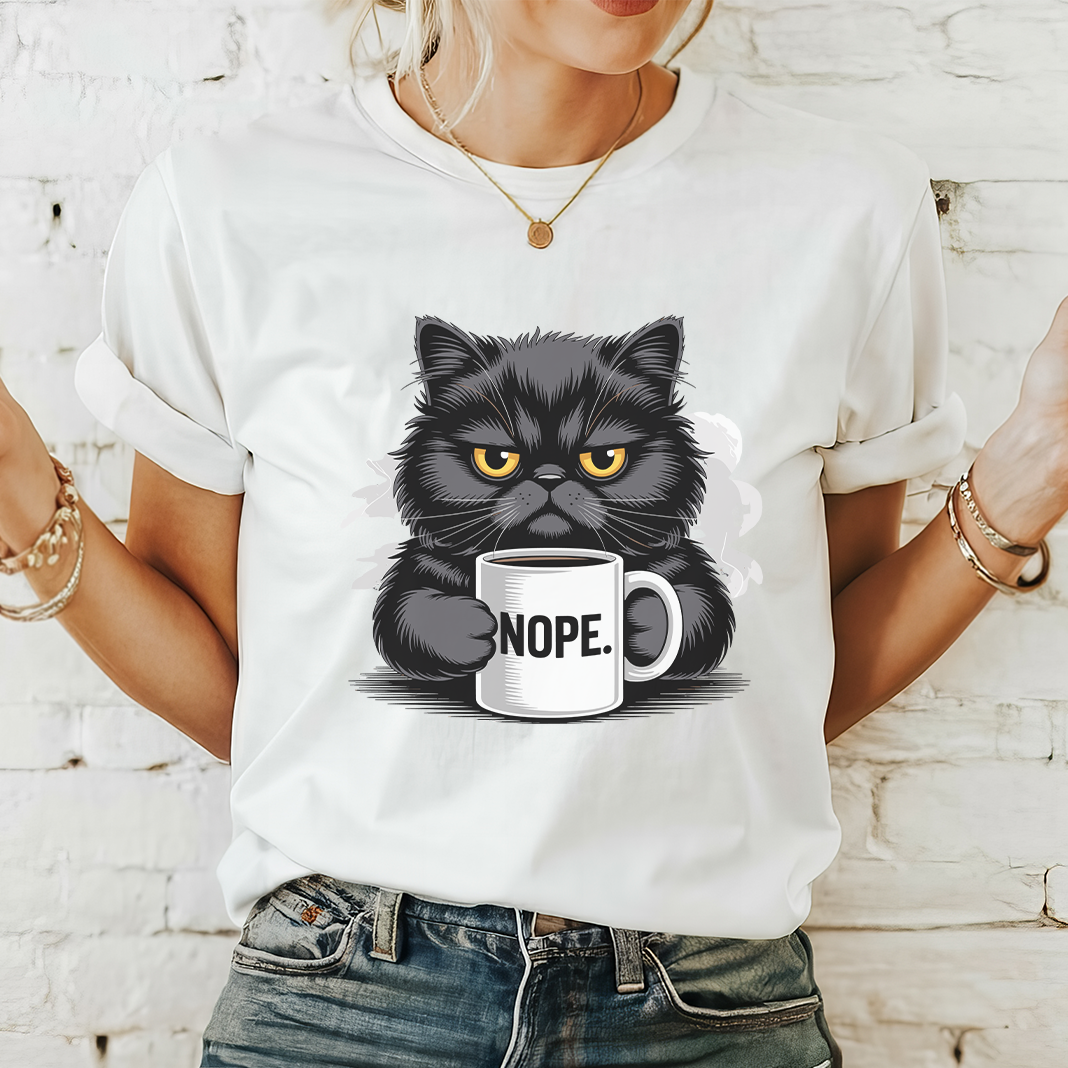 black cat nope - Majica