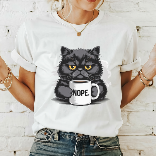 black cat nope - Majica