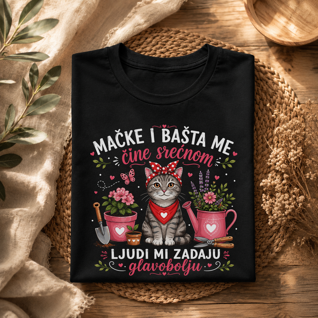 Mačke, bašta i mir – Majica