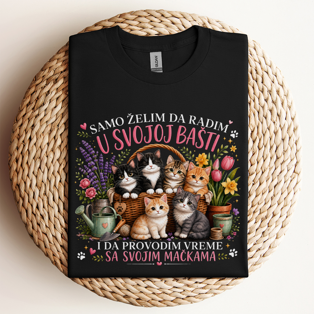 Samo želim da radim u Bašti - Mačka - Majica