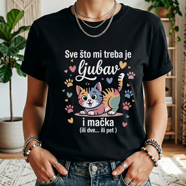 Sve što mi treba je ljubav i mačka - Majica