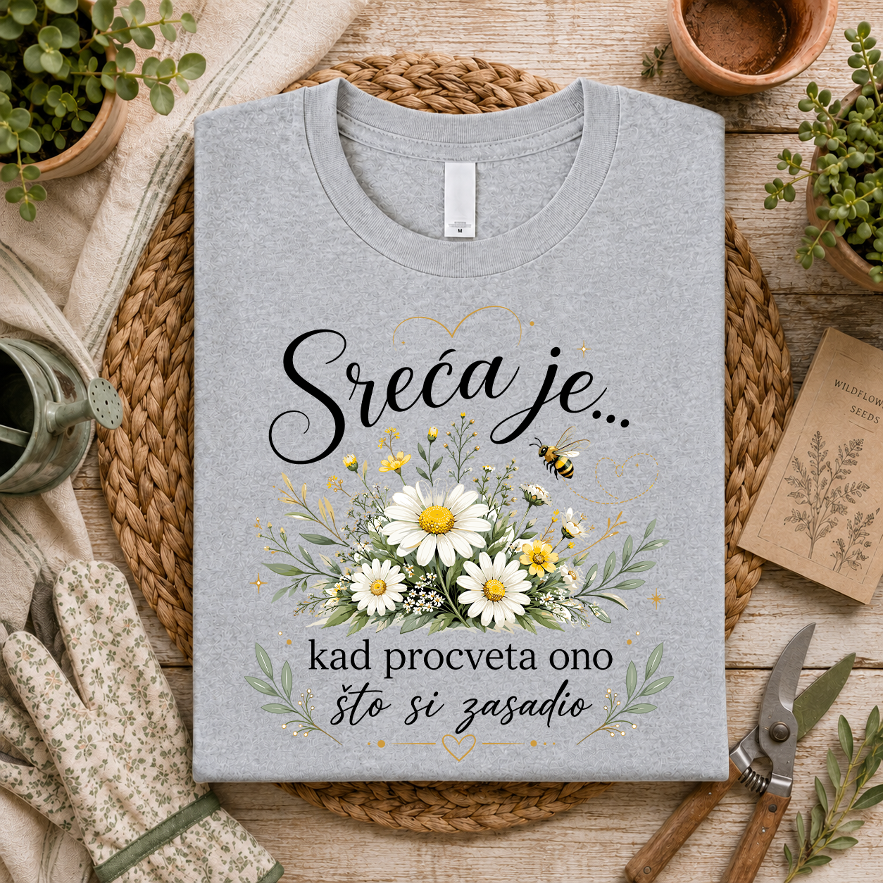 Sreća je kad procveta ono što si zasadio - Majica