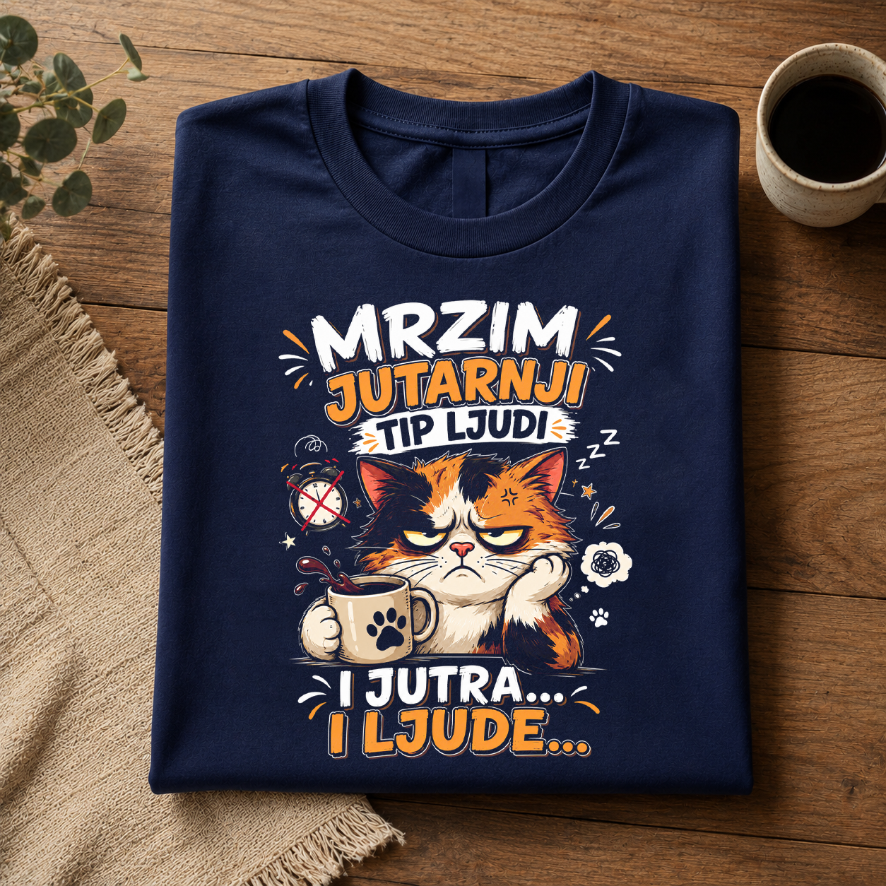 Mrzim jutarnji tip ljudi, i jutra i ljude - Majica