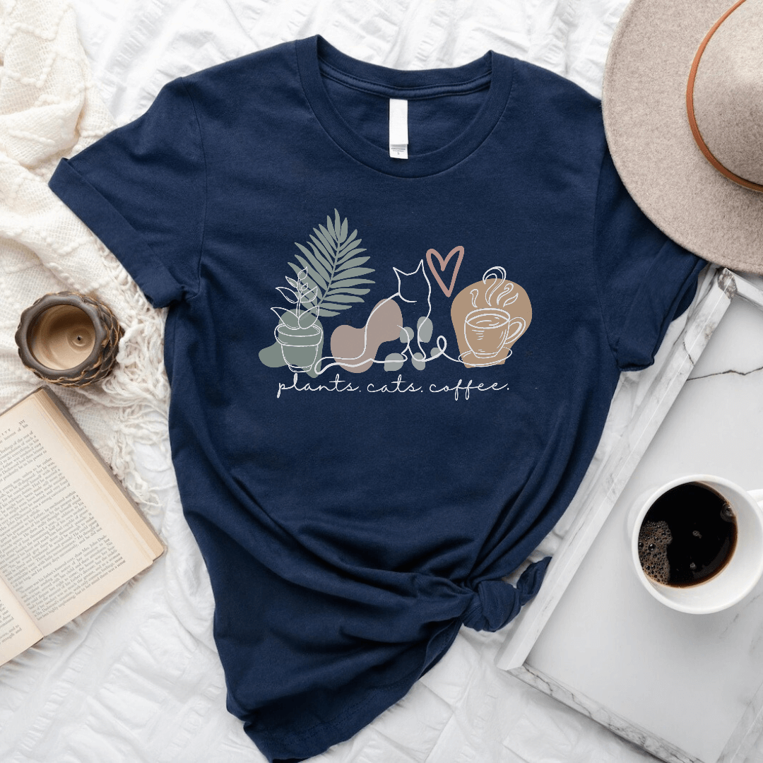 Plants, cats, coffee Majica