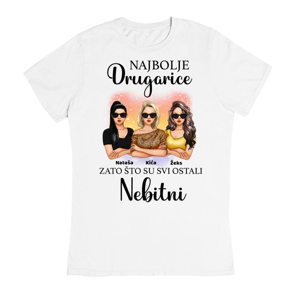 3 Najbolje Drugarice majica (bela)